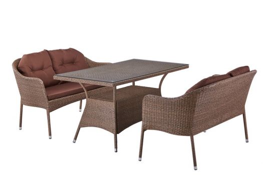 Комплект мебели из иск. ротанга T198B-S54B-W56 Light brown